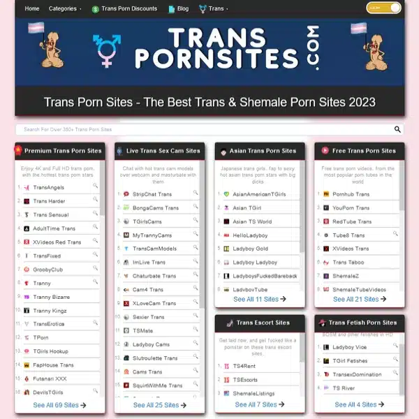 TransPornSites homepage