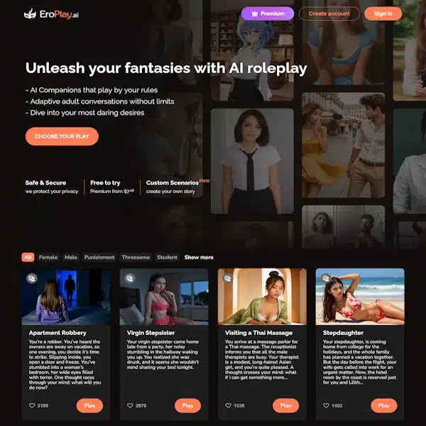 EroPlay homepage